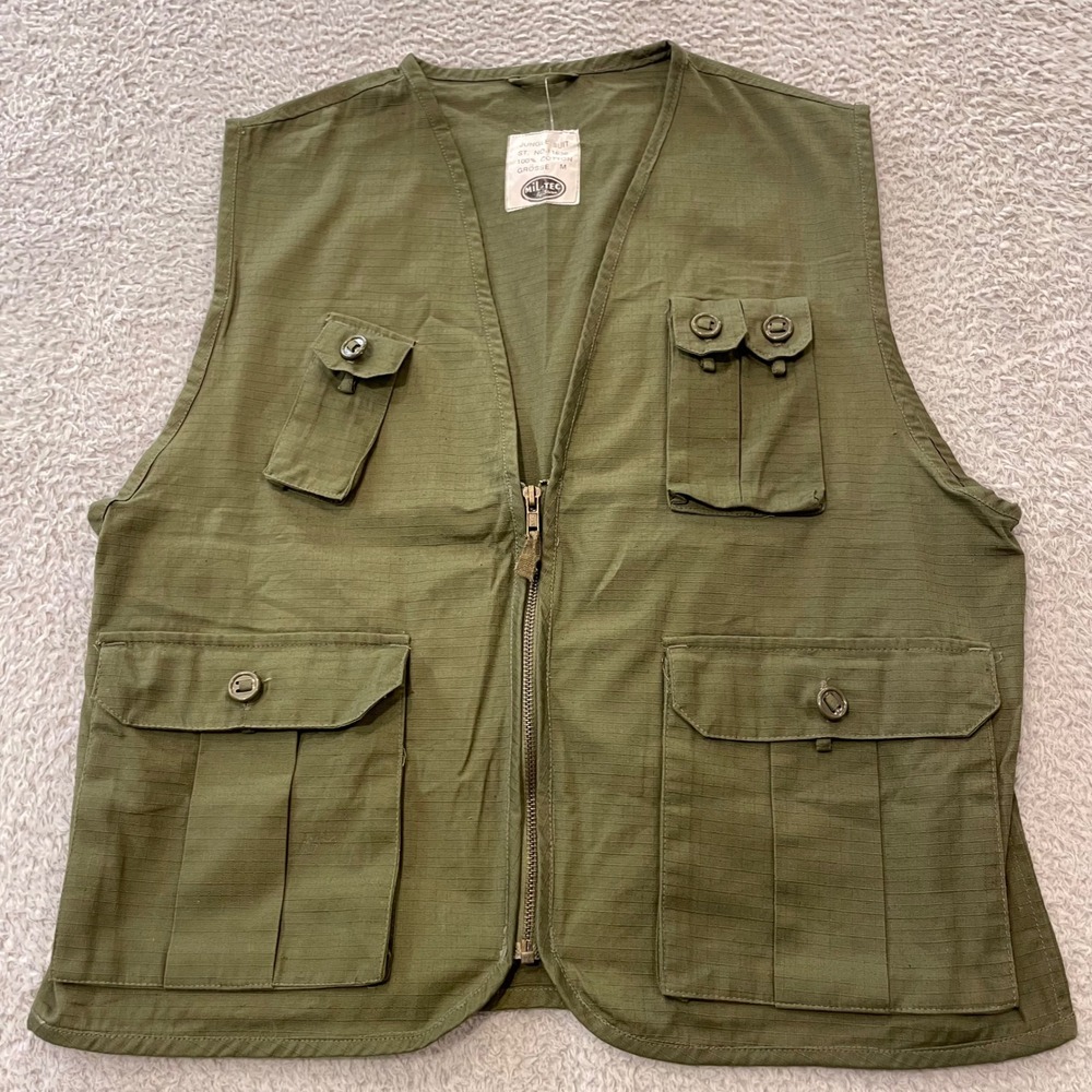 Mil-Tec Sturm Repro Jungle Suit Utility Vest Men Medium Green Ripstop Vietnam